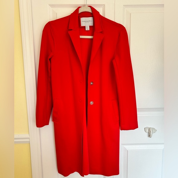 CAROLINA BELLE Montreal Longline Breasted Peacock Coat Blazer Size Extra Small - Picture 2 of 7